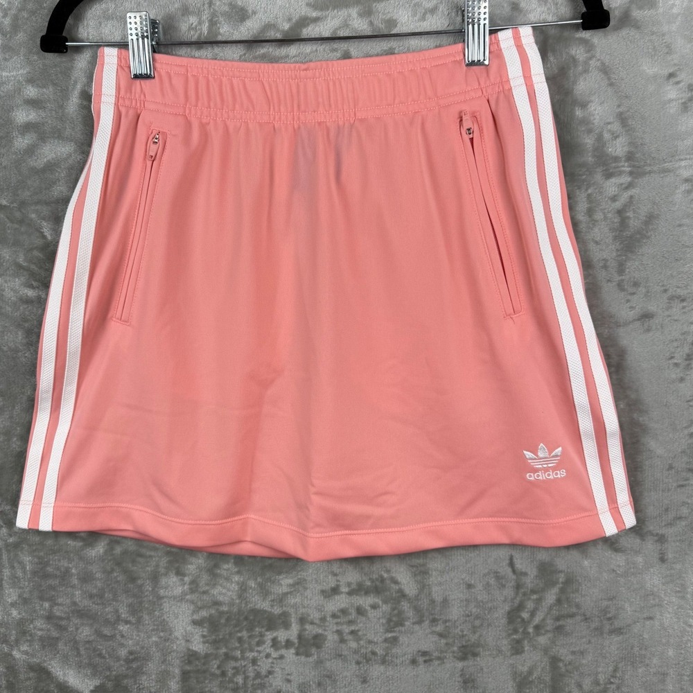 Adidas Girls L 13-14 Firebird‎ Skirt Pink White Stripe Sporty Athleisure Summer